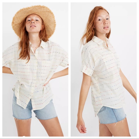 Madewell Tops - Madewell Courier Shirt Flecked Rainbow Stripe Button Down